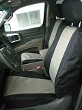Exact Seat Covers, H2280 C1/C3, 2005-2010 Honda Ridgeline Front Buckets with Side Impact Airbags, Waterproof Endura Black with Tan Inserts