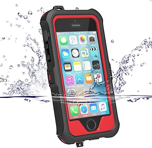 ZVE Waterproof Rugged Case for iPhone 5 / SE / 5S - Red