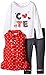 Kids Headquarters Girls' Red Printed Vest with Tee and Pants Set