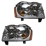 05-07 Jeep Grand Cherokee Headlights Headlamps Head Lights Lamps Pair Set by Aftermarket