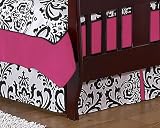 Hot Pink, Black and White Isabella Bed Skirt for Crib and Toddler Bedding Sets by JoJO Designs