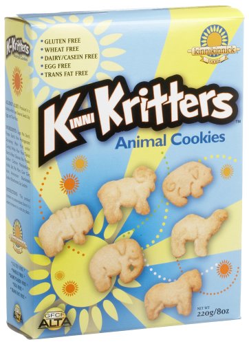 KinniKritters Animal Cookies, Gluten Free, Wheat Free, Dairy Free, 8-Ounce Box (Pack of 6)