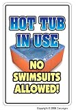 HOT TUB IN USE ~Novelty Sign~ parking spa nude funny