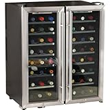 Wine Enthusiast Silent 48 Bottle Double Door Dual Zone Wine Refrigerator -Stainl Wine Enthusiast Silent 48 Bottle Double Door Dual Zone Wine Refrigerator -Stainl