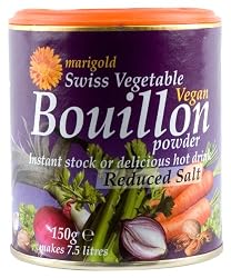 Marigold Swiss Vegetable Vegan Bouillon Powder, Reduced Salt, 5.3-Ounce Units (Pack of 6)