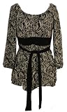 Tunic/Peasant Top/Long Sleeves/Grey, Black