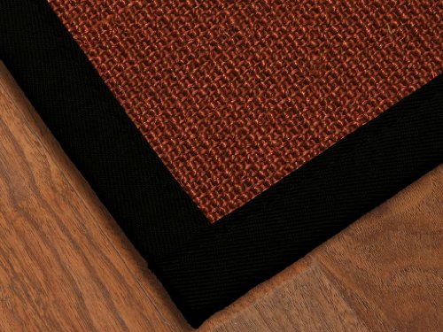 Verona Sisal Rug 4x6 - Black, Non-slip Natural Latex Backing - 9 Sizes Available