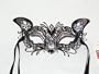 Venetian Carnival Masquerade Mask/Black Cat with Swarovski Crystals and whiskers