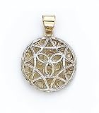 14K 2 TONE 2 TIER FILIGREE CELTIC CIRCLE - GH17231