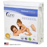 Queen Size Luna Premium Hypoallergenic 100% Waterproof Mattress Protector - 10 Year Warranty - Made In The USA