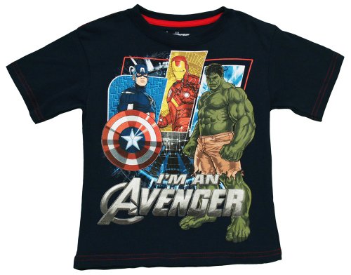 The Avengers Split Panels Logo Marvel Comics Superhero Juvenile T-Shirt Tee