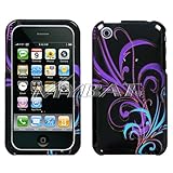 iPhone 3G & 3GS Hard Case Cover Purple Floral Pattern Flowers