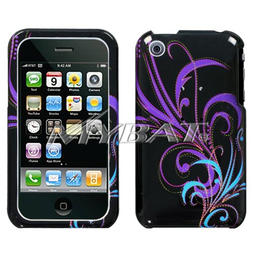 apple Iphone 3g 3gs Snap-on Crystal Phone Cover Case Floral Pattern