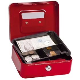 5 Star Office Cash Box 8 Inch W150xD200xH78mm Red