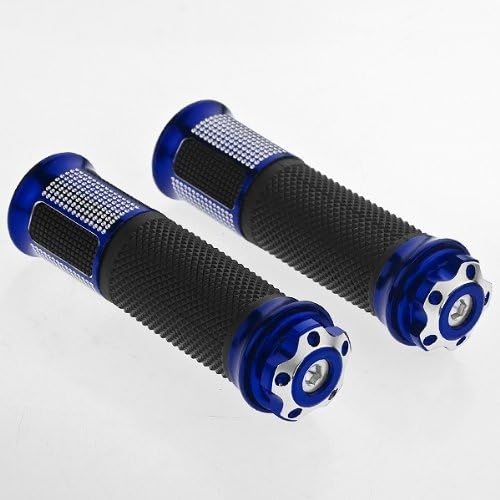 A Pair Custom Racing Motorcycle Soft Rubber Handlebar Hand Grips Bar Ends Blue For 7/8"(22mm) Handlebar Suzuki GSXR600 2006 2007 2008 2009 2010