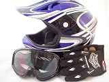 Youth Motocross ATV or Motorcycle Helmet Gloves and Goggles