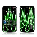 Green Neon Flames Design Protective Skin Decal Sticker for BlackBerry Storm 2 Cell Phone