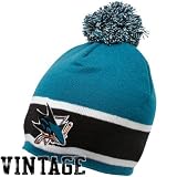 NHL Old Time Hockey San Jose Sharks Teal-Black Retro Toque Knit Beanie