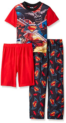 Justice League Big Boys Batman Vs. Superman High-Flying Battles 3-Piece Pajama Set Red 8