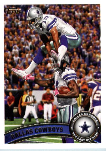 2011 Topps Football Card # 163 Dallas Cowboys Team Card - Dallas Cowboys (Miles Austin / Roy Williams WR) NFL Trading Card in a Protective Case!
