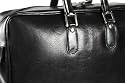 Lucrin - Black leather Briefcase with zipper