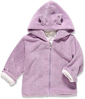 Oissie Baby Girls Coral Velvet Coat Hooded Jacket 5T Purple