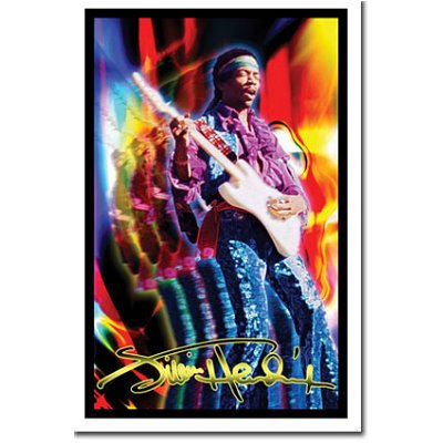 Jimi Hendrix Guitar Blacklight Poster Print, 22x34 Collections Blacklight Poster Print, 22x34 Blacklight Poster Print, 22x34