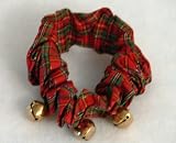 Tartan Plaid Jingle Bell Holiday Dog Collar - Size Small