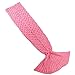 YOHOKO Super Soft Handmade Mermaid Tail Blanket - Living Room Sleeping Blanket with Scale for Adult and Kids, Pink with Scale