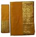 Produkt-Bild: Brokat Sari goldbraun traditionelles Wickelkleid aus Indien mit Blusenstoff und Wickelanleitung