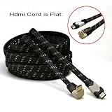 Aurum Flat Series - High Speed 90 Degree (Right Angle) Flat HDMI Cable with Ethernet (50 FT) - Category 2 Certified - Supports 3D & Audio Return Channel [Latest Version] - 50 Feet