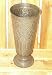 Brown and Rust Colored Cone Shaped Vase with Floral Patter