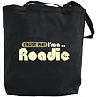 Canvas Tote Bag Black " Trust Me, I Am Roadie " Occupations