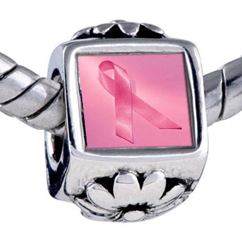 Pandora Style Bead Breast Cancer Awareness Pink 