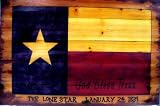 Lodge Cabin Rustic Decor Texas Flag Plank Picture Hanging Wall Art