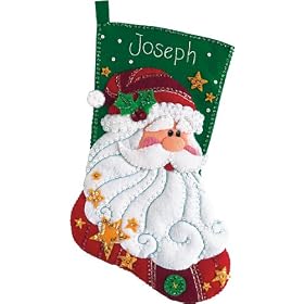 Dimensions Sequined Santa Stocking