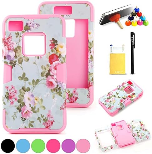 Apple iPhone 5C Case,TSKY iPhone 5C Flower Case 3in1 Hybrid Love Flowers Pattern with Silicone Case Cover for Apple iPhone 5C With Free Stylus+Toilet Brush Stand+Screen Protector Film Flowers Light Pink