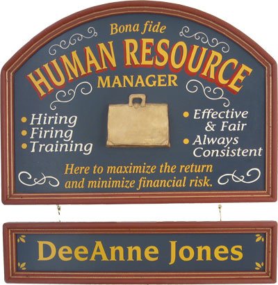 Personalized Wood Sign - HUMAN RESOURCE MGR