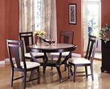 Walnut Round Dining Table With Marble Top