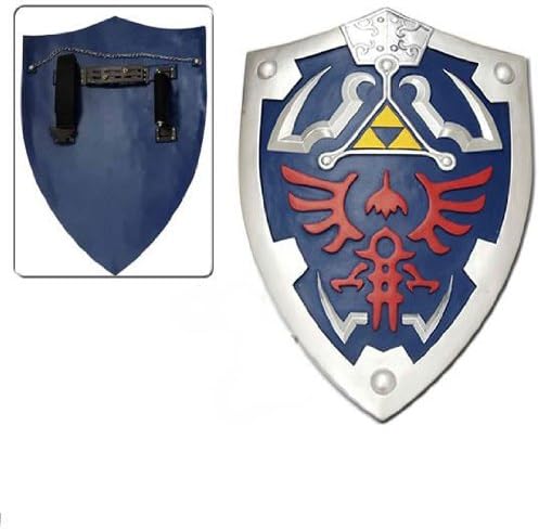 Zelda Shield, 24-3/4 Tall X 17-1/4 Wide Padded Hand Grip Web Strap Cast Polymer 1/2" Thick, Hand Painted