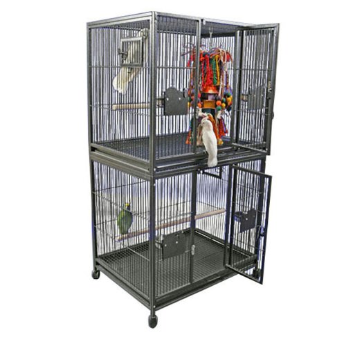 A&E Cage Company 40x30 Double Stack Breeder Cage in Stainless Steel