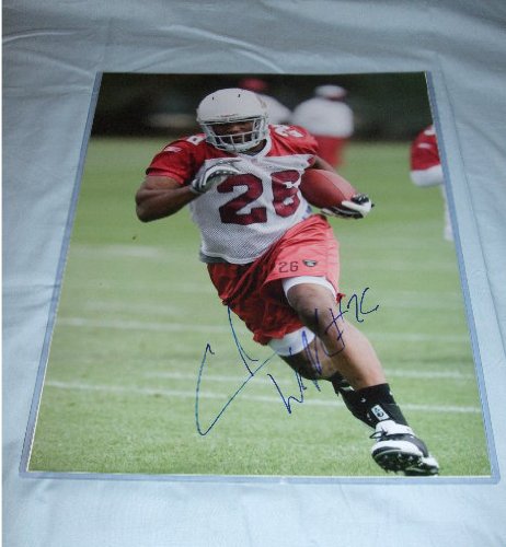 Chris Beanie Wells Autographed Arizona Cardinals 16x20 Photo W/PROOF, Picture of Beanie Signing For Us. Ohio State Buckeyes