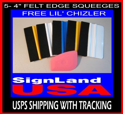 (10) 4" FELT EDGE SQUEEGEES STANDARD RS4 & FREE LIL' CHIZLER