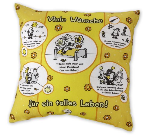 sheepworld 40968 Baumwollkissen \"Viele W&uuml;nsche f&uuml;r ein tolles Leben\" Preisvergleich