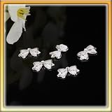 5pcs Beautiful Silver Bowknot Rhinestone Metal Nail Art Sticker Decoration New B0071