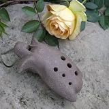Key of F#(Gb)m - 8-Hole Great Horned Owl Ocarina by FairyRingMushroom Co. - Ceramic - Pentatonic Modes 1 & 4 Tuning
