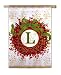 Monogram Holiday Wreath Regular Size Flag L