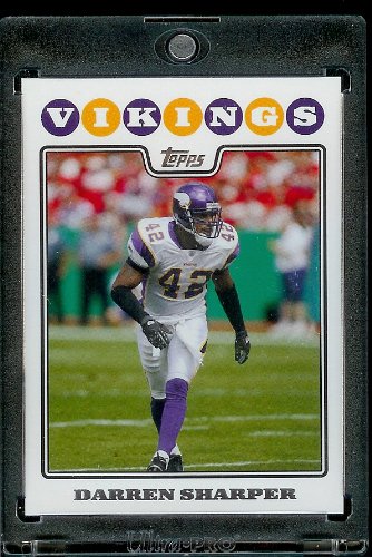 2008 Topps # 273 Darren Sharper - Minnesota Vikings - NFL Trading Cards in a Protective Display Case!