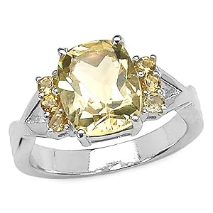Buy 2.90 Carat Genuine Citrine Sterling Silver Ring