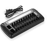 EBL 12 Bay LCD AA AAA 9V Battery Charger for Rechargeable Batteries, New Released